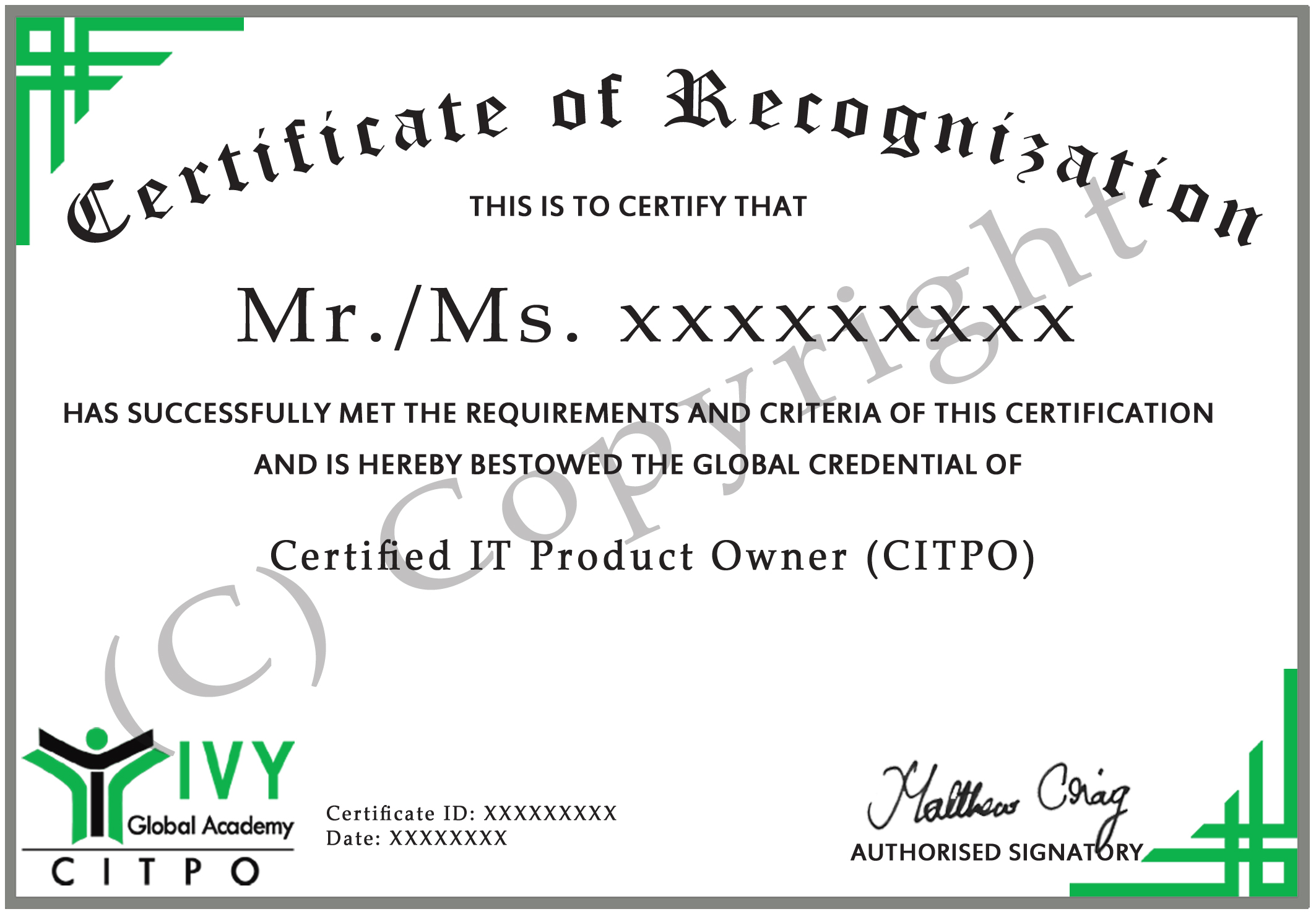 CITPO Certificate